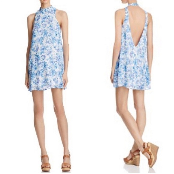 Show me your mumu v-right back sleeveless floral halter mini dress - Picture 2 of 9